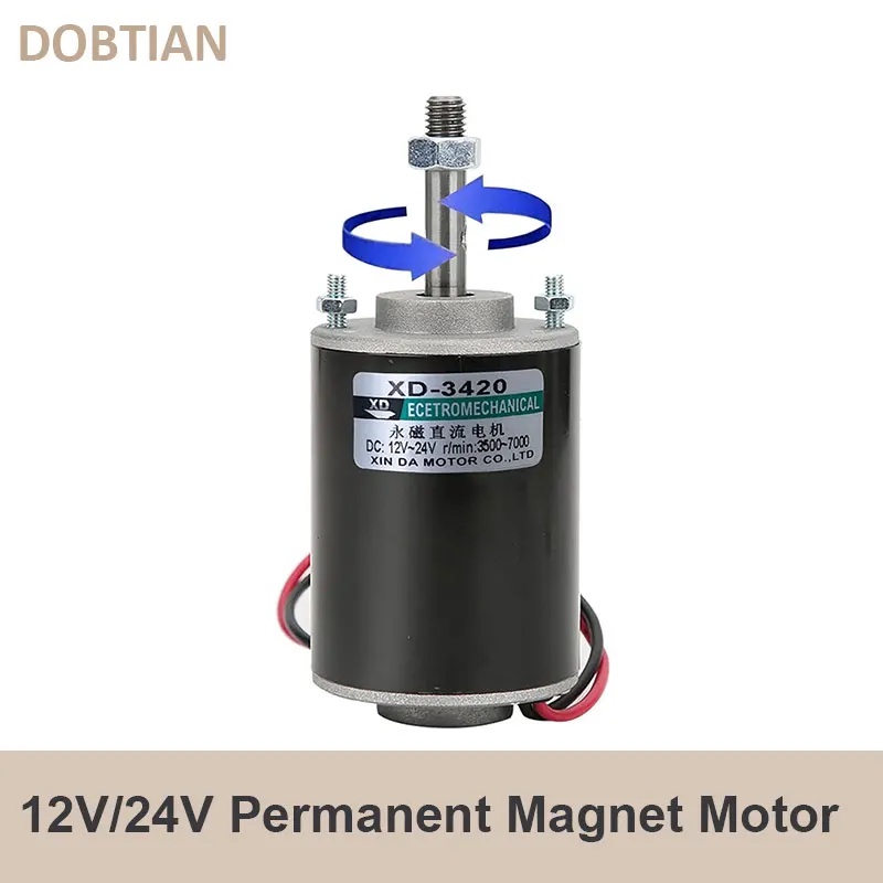 ROD High Torque DC Motor 12 V/24 V Permanent Magnet Motor DIY Generator Mini DC Motor 30W CW/CCW