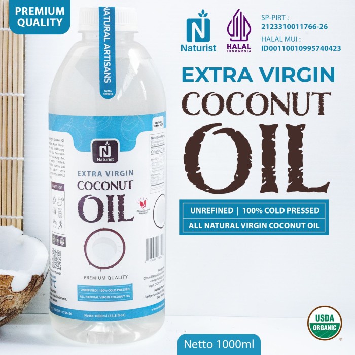 

TERLARIS NATURIST EXTRA VCO VIRGIN COCONUT OIL 1000ML MINYAK KELAPA MURNI 1L