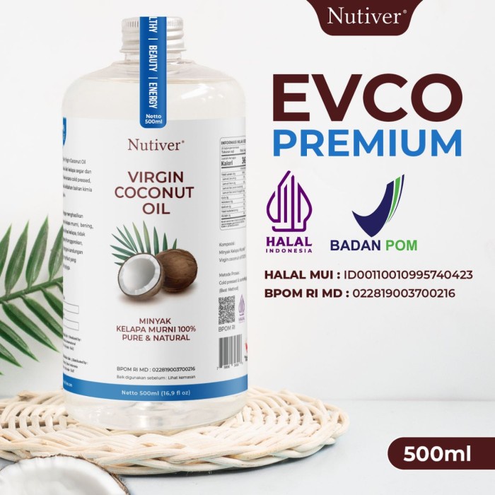 

TERLARIS Nutiver Extra Virgin Coconut Oil / Premium VCO 500ML - Minyak Kelapa