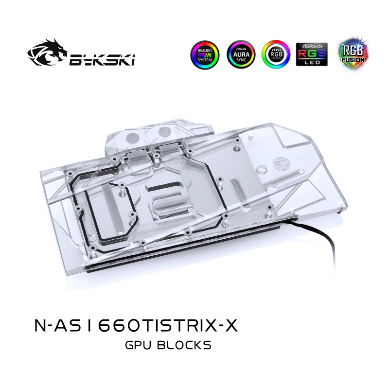 QCOOL Block use for ASUS ROG-STRIX-GeForce GTX1660TI / Full Cover Copper Water Block / Graphics Card