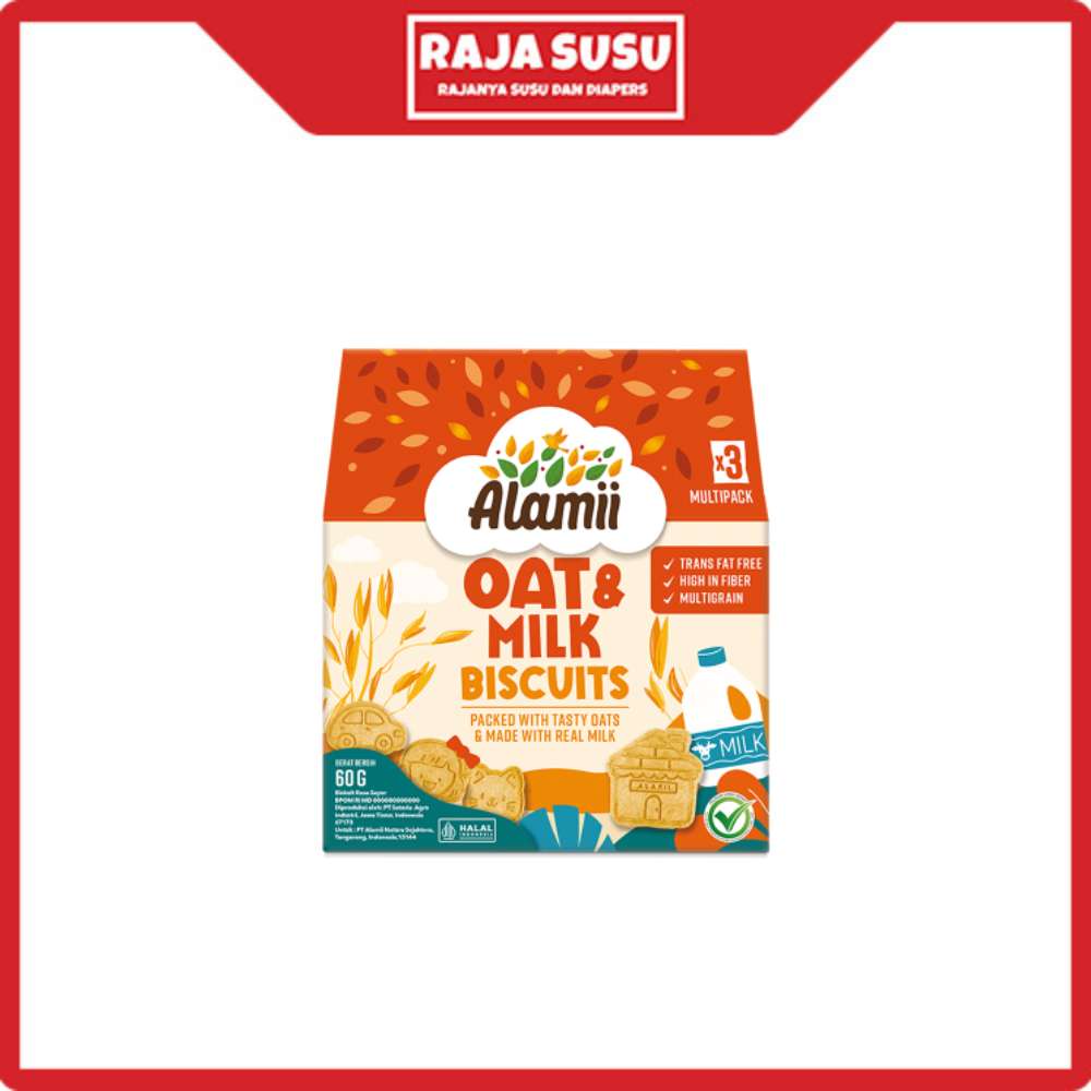 

ALAMII BISCUITS OAT & MILK 60GR NEW - RAJA SUSU