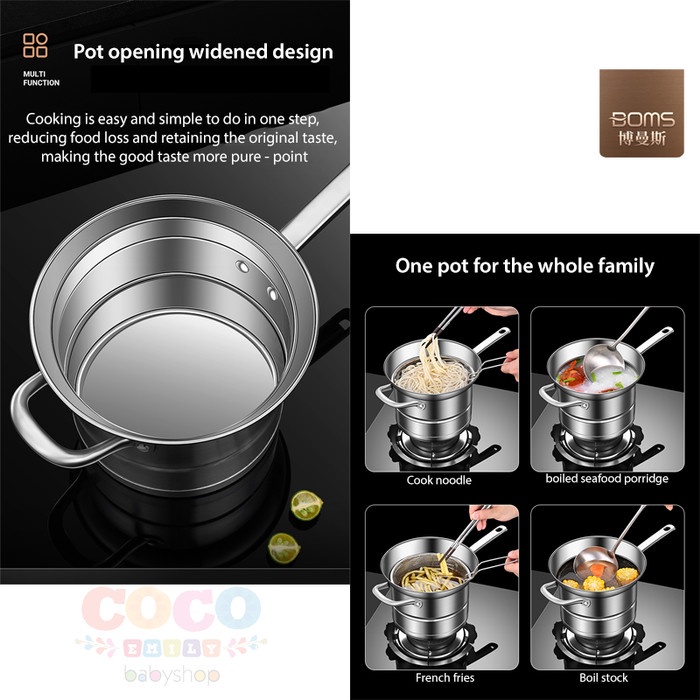 GERMAN BOMANS 304 STAINLESS STEEL DEEP FRYING PAN ALL PURPOSE