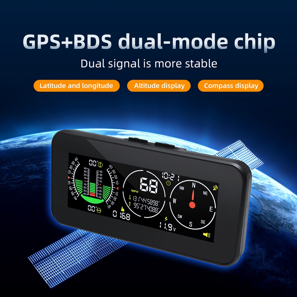 MDA Car GPS HUD Head up Display M60/M50 Digital Speedometer Voltage High Precision 4x4 Inclinometer 