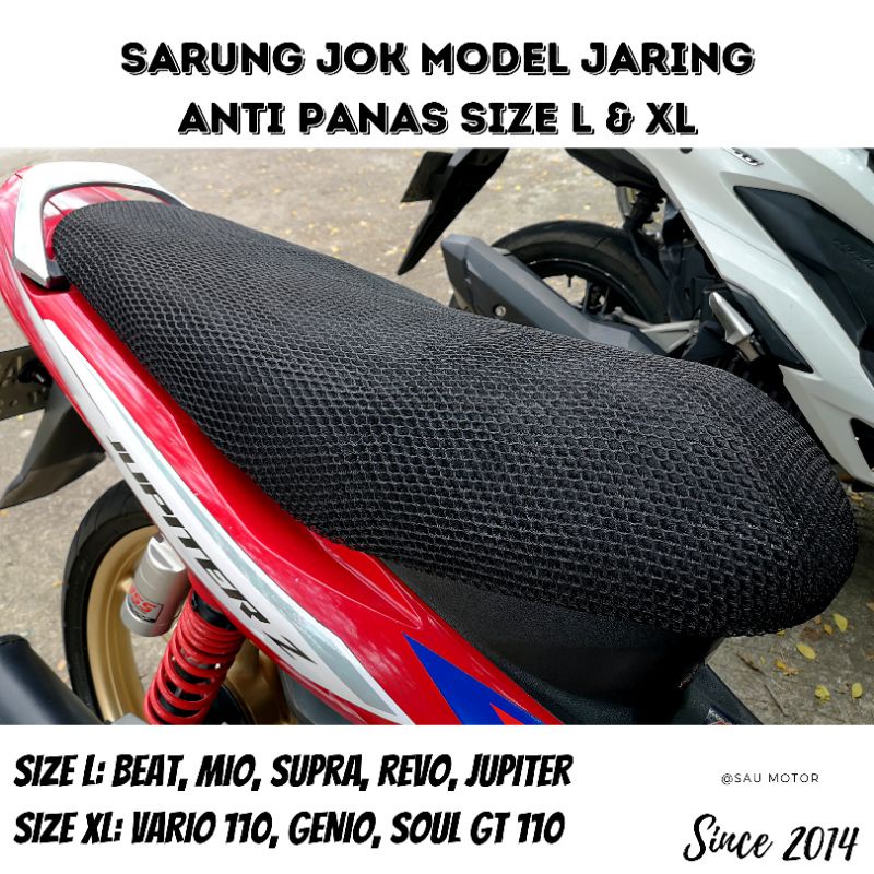 Produk Terbaru  Saumotor Jaring Jok Motor Peredam Panas Jok Motor Beat, Jupiter, Vario