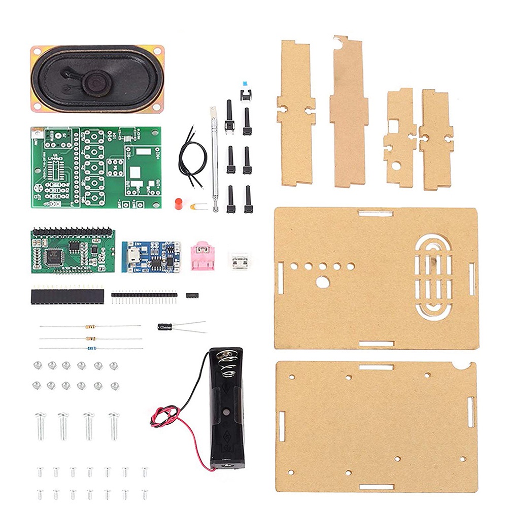 VAMI FM Radio Kit DIY Soldering Project Adjustable Wireless Receiver LCD Display FM Digital Radio Mo