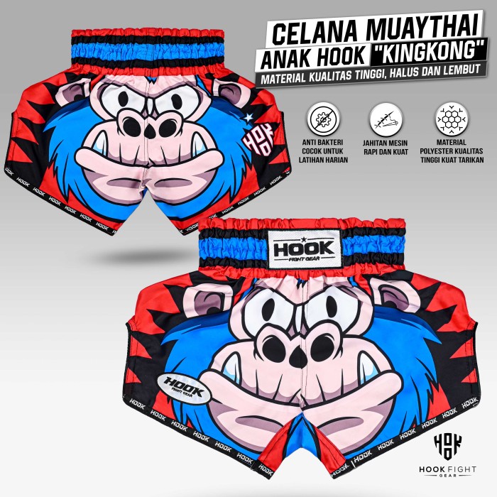 CELANA MUAY THAI ANAK HOOK FIGHT GEAR CTK001, KID MUAYTHAI SHORTS