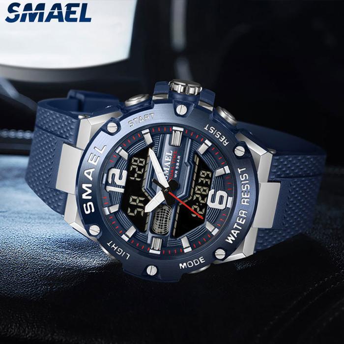 Jam Tangan Sport Analog Digital Pria Wanita Merk SMAEL 8033