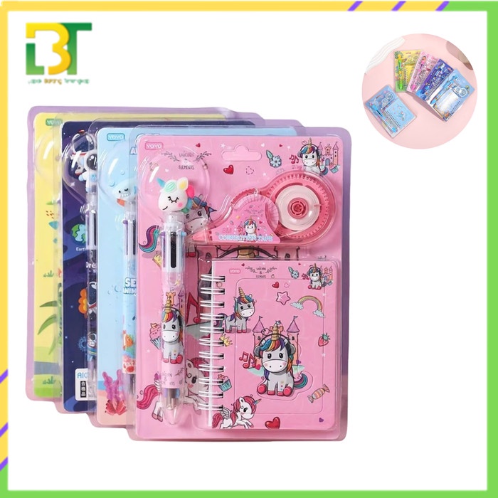 

LBT Alat Tulis Set 3IN1 Stationery Set Perlengkapan Alat Tulis Sekolah Pulpen Correction Tape