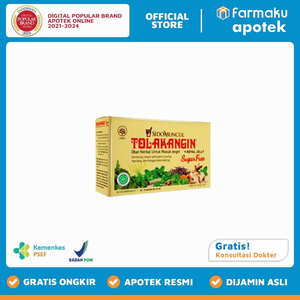 Tolak Angin Cair Bebas Gula Box 5 Sachet - HBK