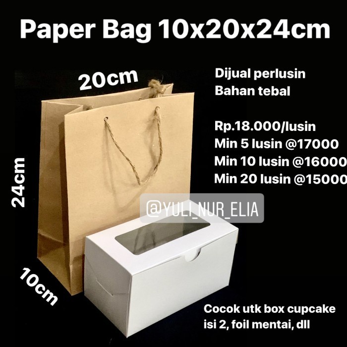 

Flashshow Paper Bag 10x20x24cm Dijual perlusin Bahan tebal