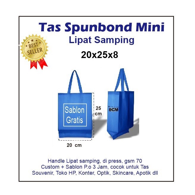 Flashshow 20x25x8 Tas Spunbon sablon Souvenir konter hp skin care optik kacamata