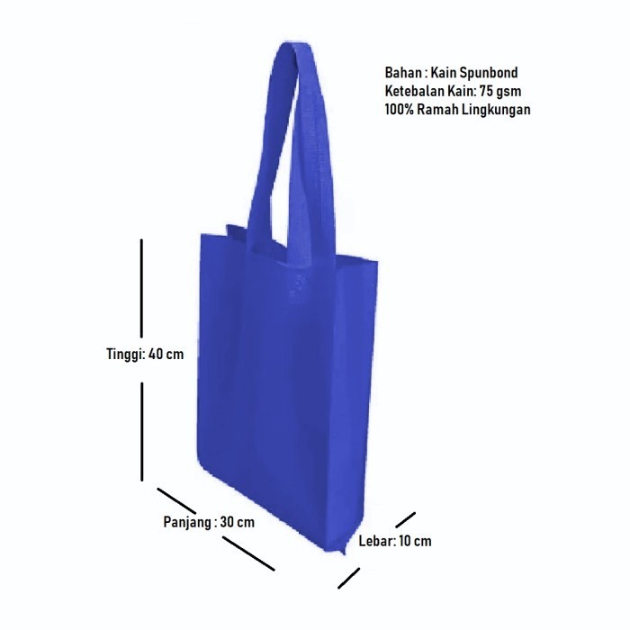 

Flashshow [Uk 30x40 cm] Tas Jinjing Kain Spunbond Polos Lusin Goodie / Tote Bag