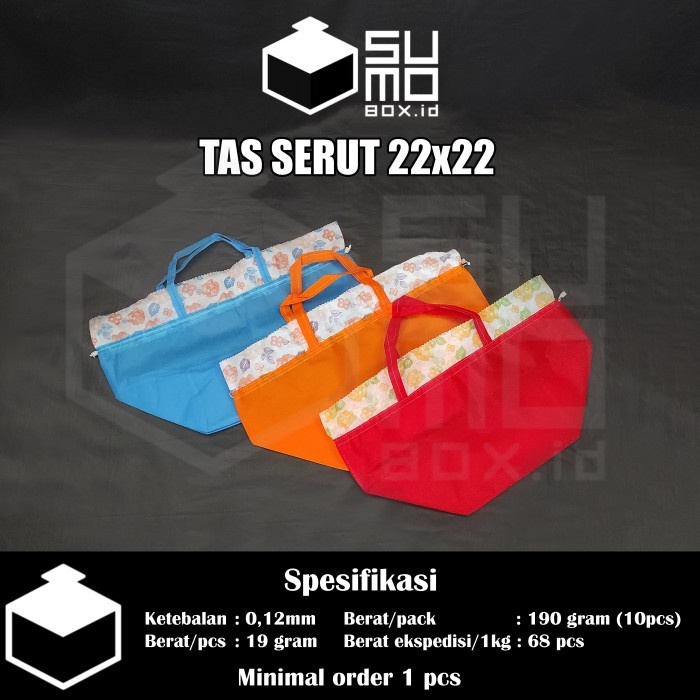 

Flashshow Tas serut spunbond souvenir goodie bag 22X22 Royal kain bekal [ECERAN]