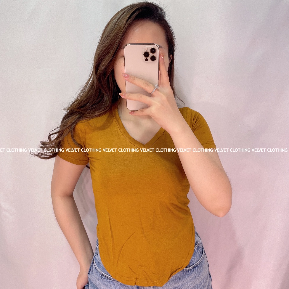 CUCI GUDANG Kaos Vneck Oval Wanita / Tshirt V neck Polos wanita / Kaos Polos wanita 4457