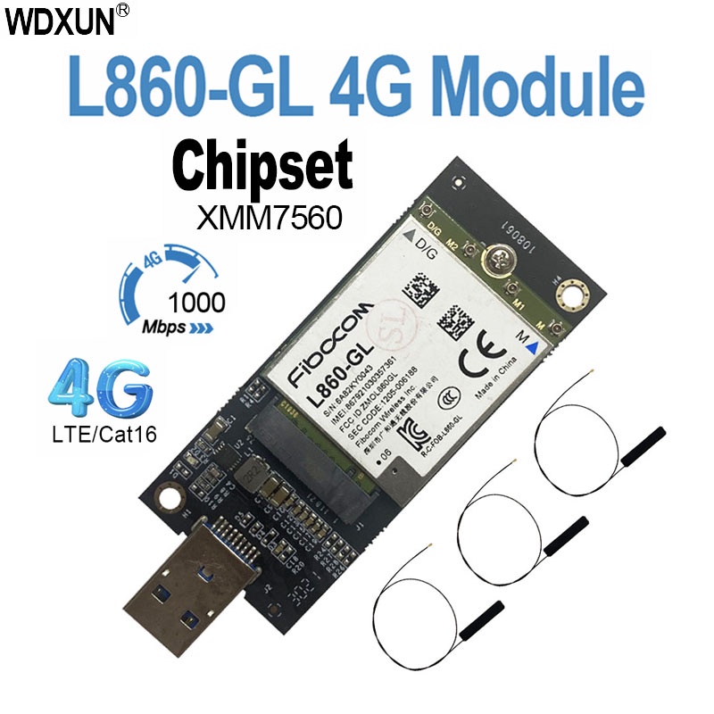 MCC L860-GL FDD-LTE TDD-LTE Cat16 4G Module 4G Card  L860 GL 4G LTE Module M2