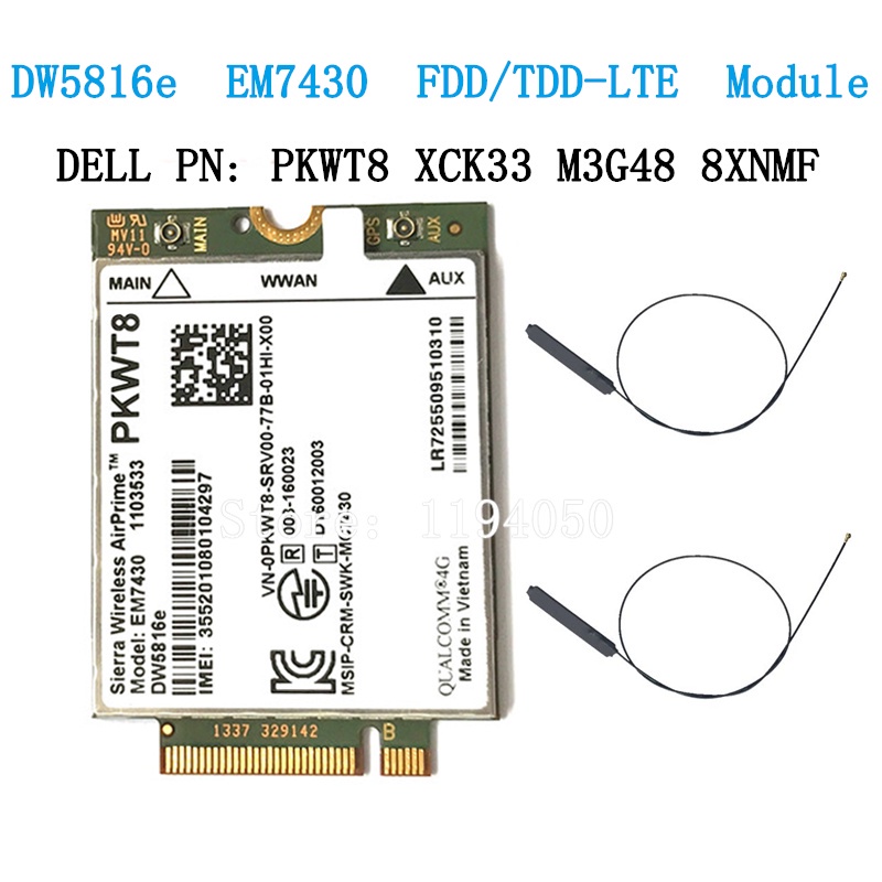MCC WDXUN EM7430 DW5816e  GOBI6000 4G  LTE module EM7430 DW5816 for Latitude 7280 7285 7290 7389 739