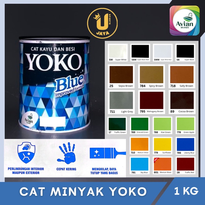 Yoko Cat Minyak Kayu dan Besi 1 Kg Avian Brand Blue Improved Formula