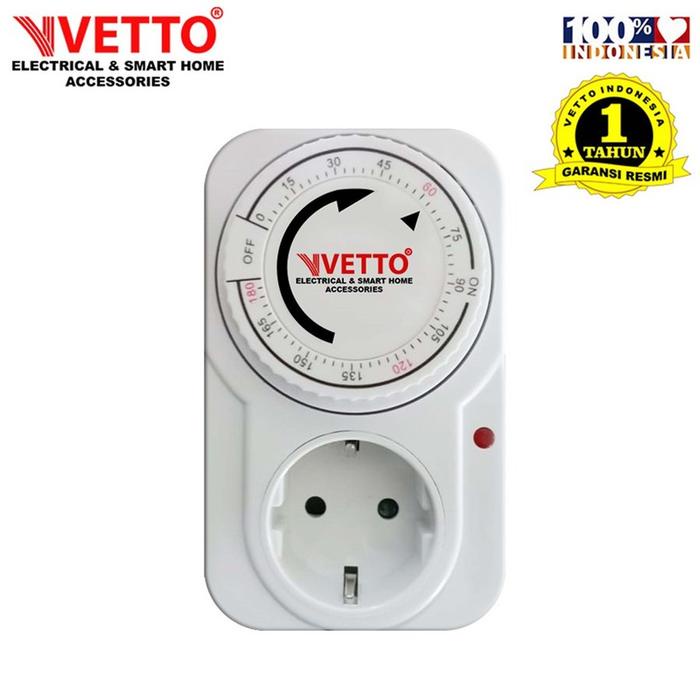 Vetto Timer Digital - Stop Kontak Timer Digital Listrik Max 3 Jam