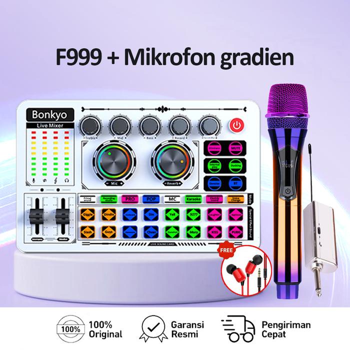 Bonkyo F999+MIC live soundcard Dedicated sound card for YouTube Facebook Douyin live broadcast Cocok
