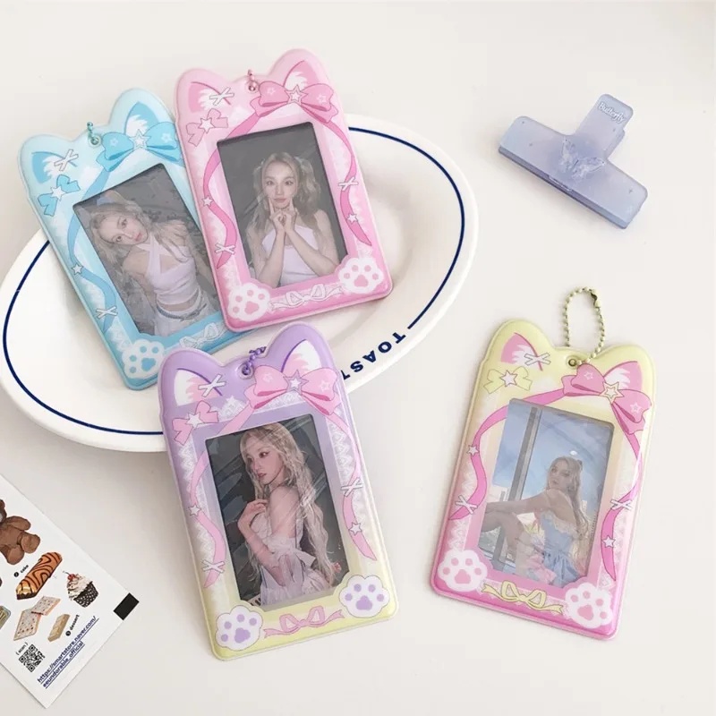 

Ballet Bow Photocard Holder Keychains Kpop Binder Sleeves Instax Mini Photo Album for Photographs