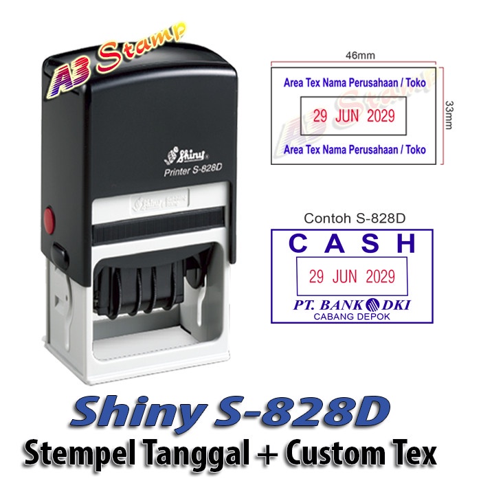 

Stempel Shiny S 828D Tanggal Otomatis Custom Text