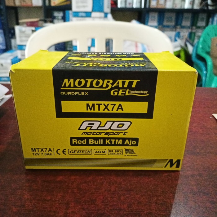 Aki Gel / Motobatt MTX7A 12V 7ah / Aki ninja 250 , KLX , pulsar , dll