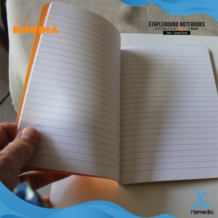 

Buku Catatan Rhodia A5 Staplebound Coated Card Cover Notebook
