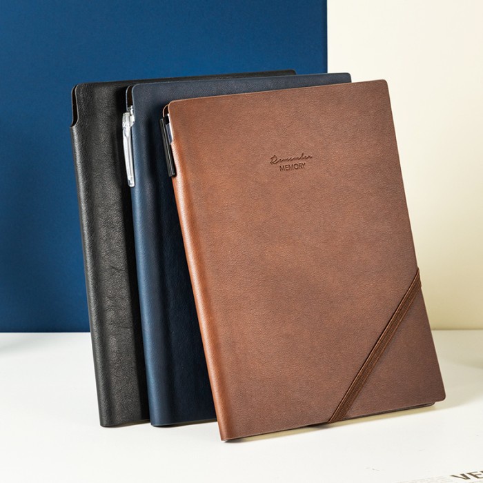 

Deli Leather Cover Notebook Buku Catatan Agenda Kulit A5 96 Lbr En130L