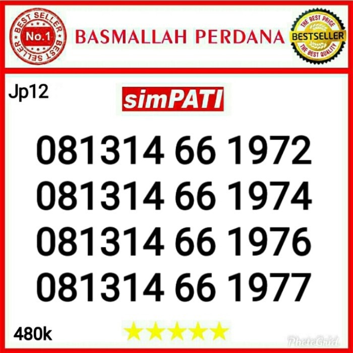nomorcantik simpati perdana Tahun 1972 081314 66 1972 rjp12b