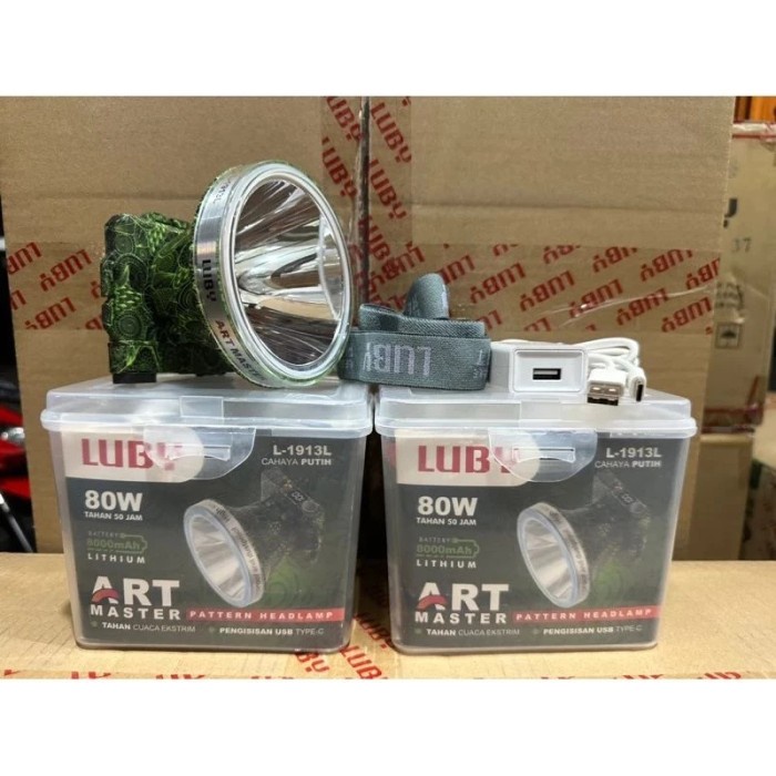 TERBARU senter kepala Luby L1913L L1913L 80w 80watt cahaya putih