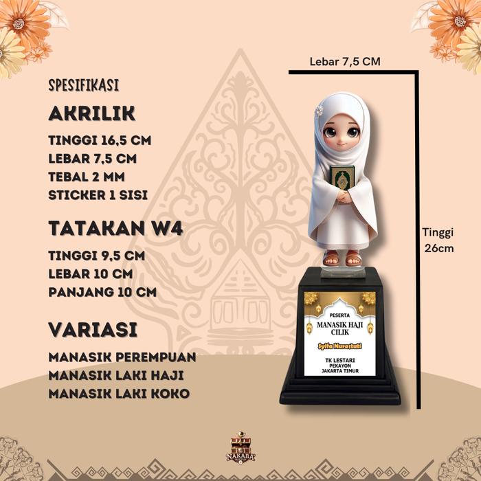 

Piala Akrilik Manasik Haji Stiker Custom Plus Tatakan Paud Tk Sd Tpa Tpq Smp Hadiah Souvenir Kado