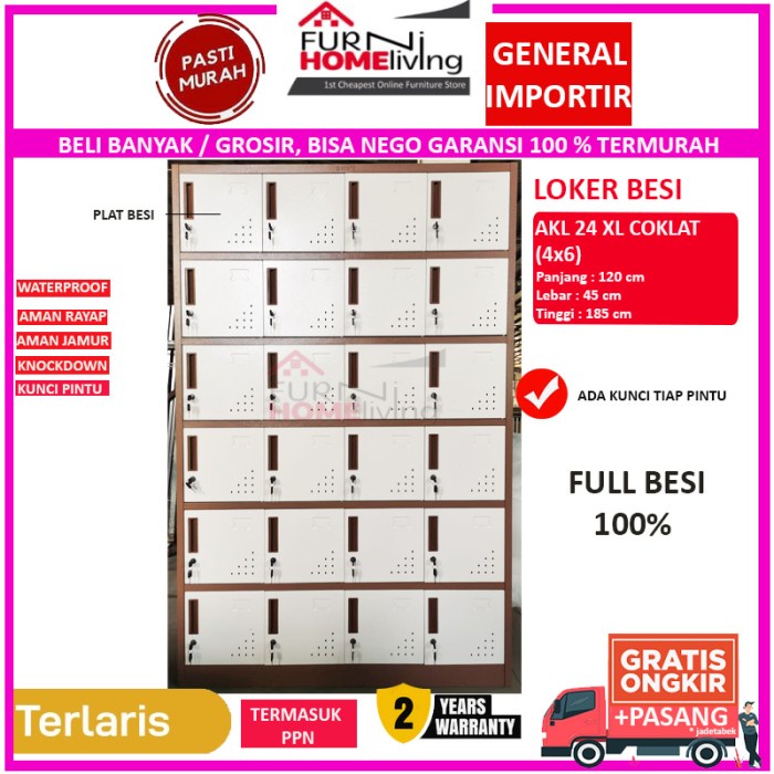 

PROMO Lemari Loker Locker Cabinet 24 Pintu Full Besi LK24 Kode 255