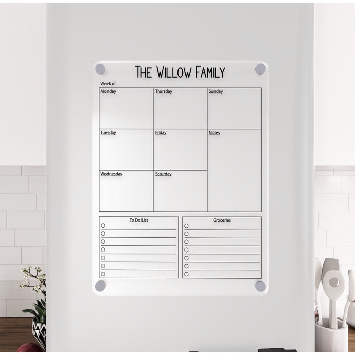 

Kalender Magnet Planner Acrylic Calendar Weekly Kode 1072