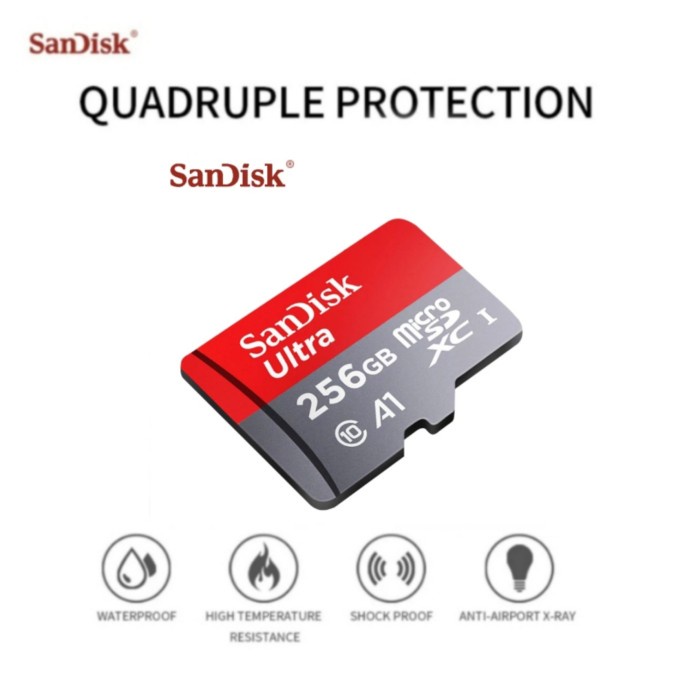 Kartu Sandisk Micro Sd 256 Gb Original Full Murni Memory Card Garansi