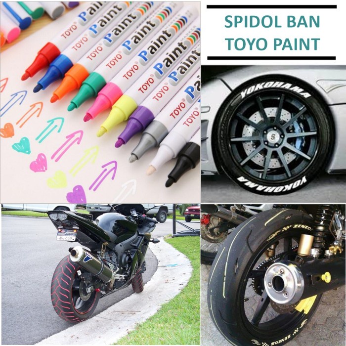 PROMO Spidol Ban Anti Air Warna-warni Ban Mobil motor Jejak Ban Permanen CAT