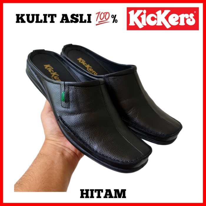 Sandal Kulit Kickers - Sendal Selop Pria - Sepatu Sandal Kickers