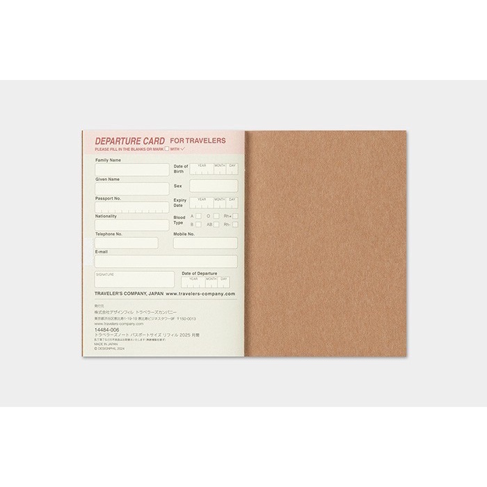 

Traveler's Notebook 2025 Refill Monthly (Passport Size) Midori Travelers Notebook Ready Stock