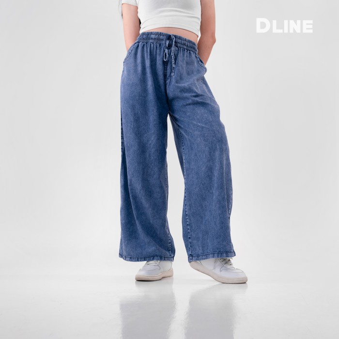 Celana Kulot Panjang Jeans Wanita Fit Super Jumbo 100kg Bigsize