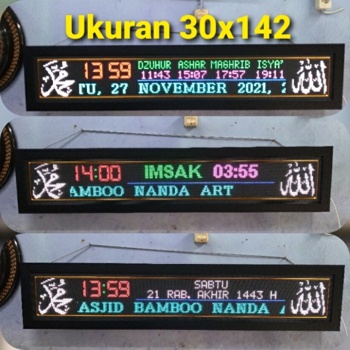 Jam Digital Masjid Jam Jadwal Sholat Full Color Rgb Jws P5 4P Kh