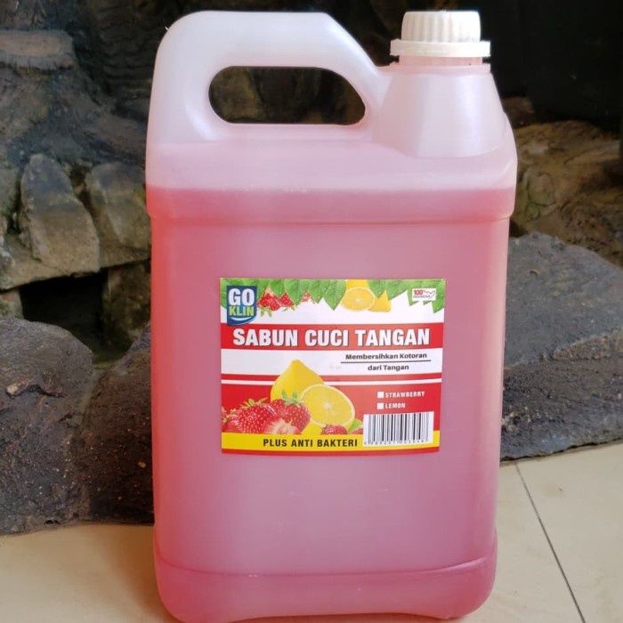 Tebaru Sabun cuci tangan/hand soap 5 liter (wangi strawberry dan lemon) Berkualitas