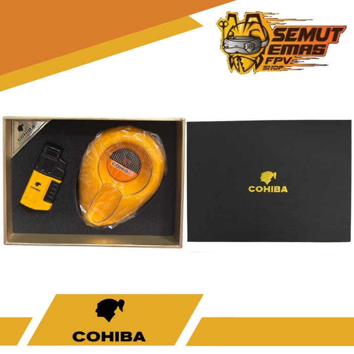 Ashdod Cohiba Cigar Lighter Korek Cerutu Dengan Asbak Gift Set