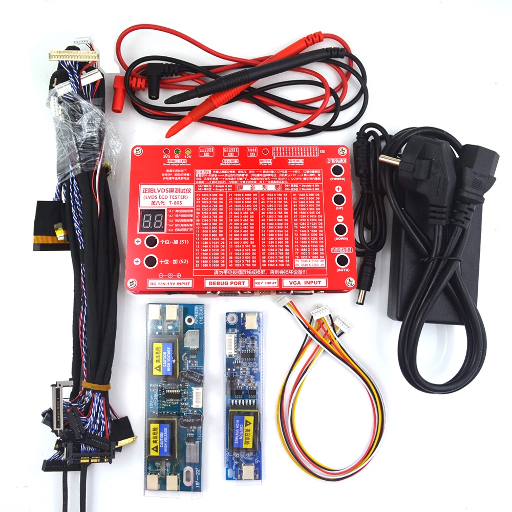 ELTRA T-80S Laptop TV/LCD/LED Test Tool LCD Panel Tester Support 7- 84" w/ LVDS Interface Cables
