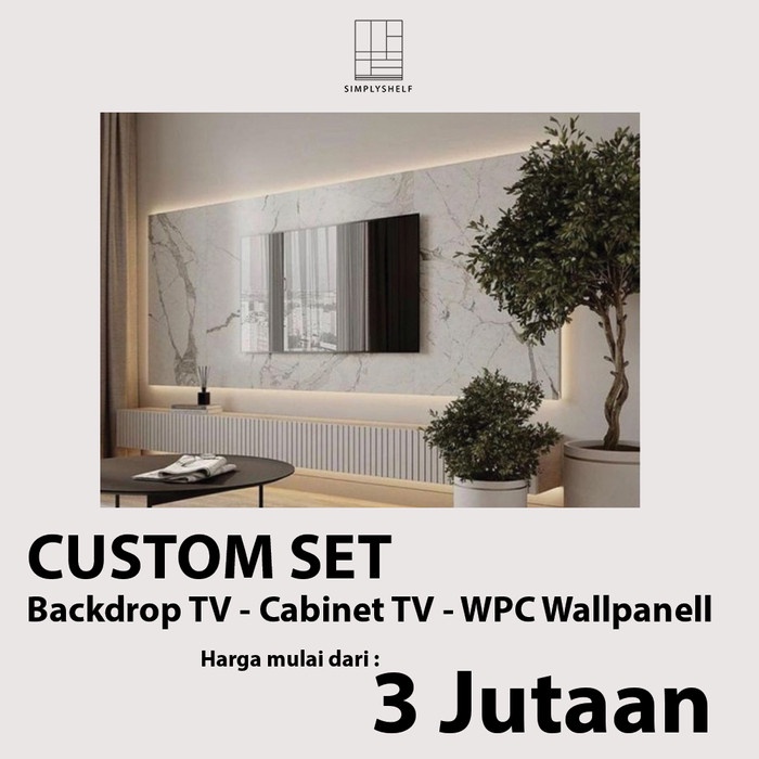 TERBARU Backdrop TV - Bundling Package (Backdrop TV, Cabinet & Wall Panel)