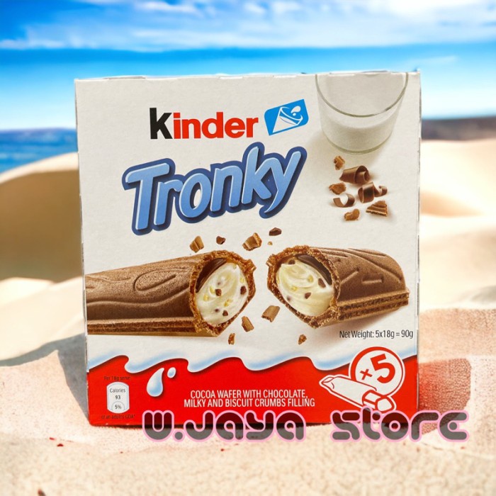 

Kinder Tronky Cocoa Wafer Chocolate, Milk and Biscuit Crumb Filling X5