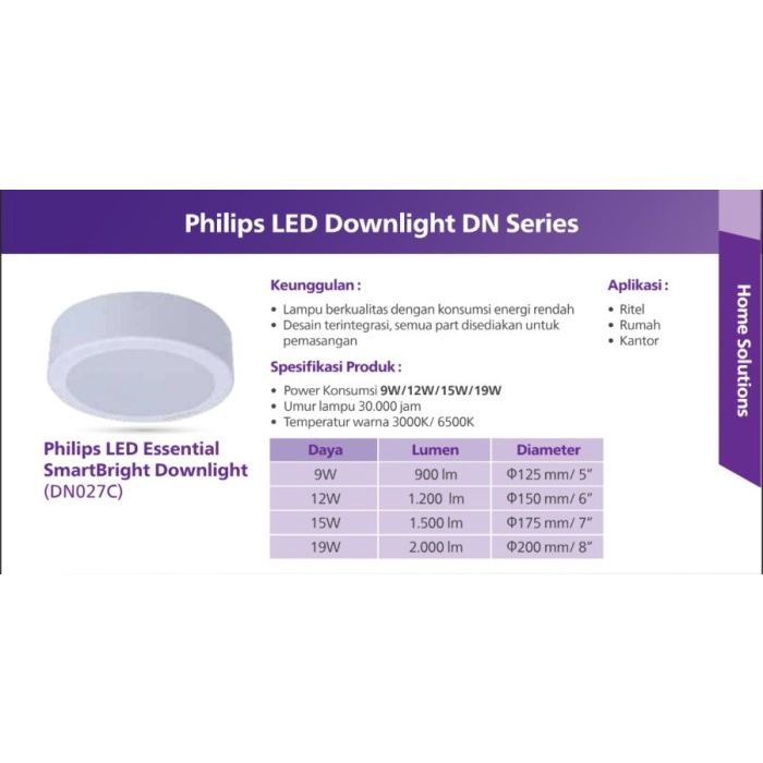 Lampu Downlight DN027C G3 LED15/CW 15W 220-240V D200
