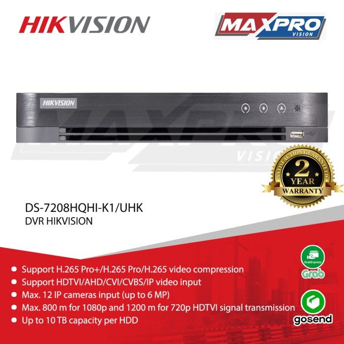 DVR HIKVISION DS-7208HQHI-K1/UHK