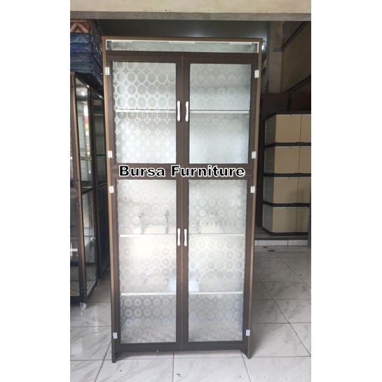 Full box 2 pintu holo / rak piring alumunium 2 pintu holo