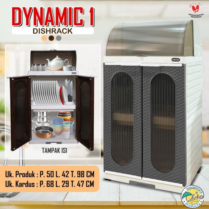 Rak Piring 5 Susun + Tutup Lemari Piring Gelas Storage Plastik Naiba