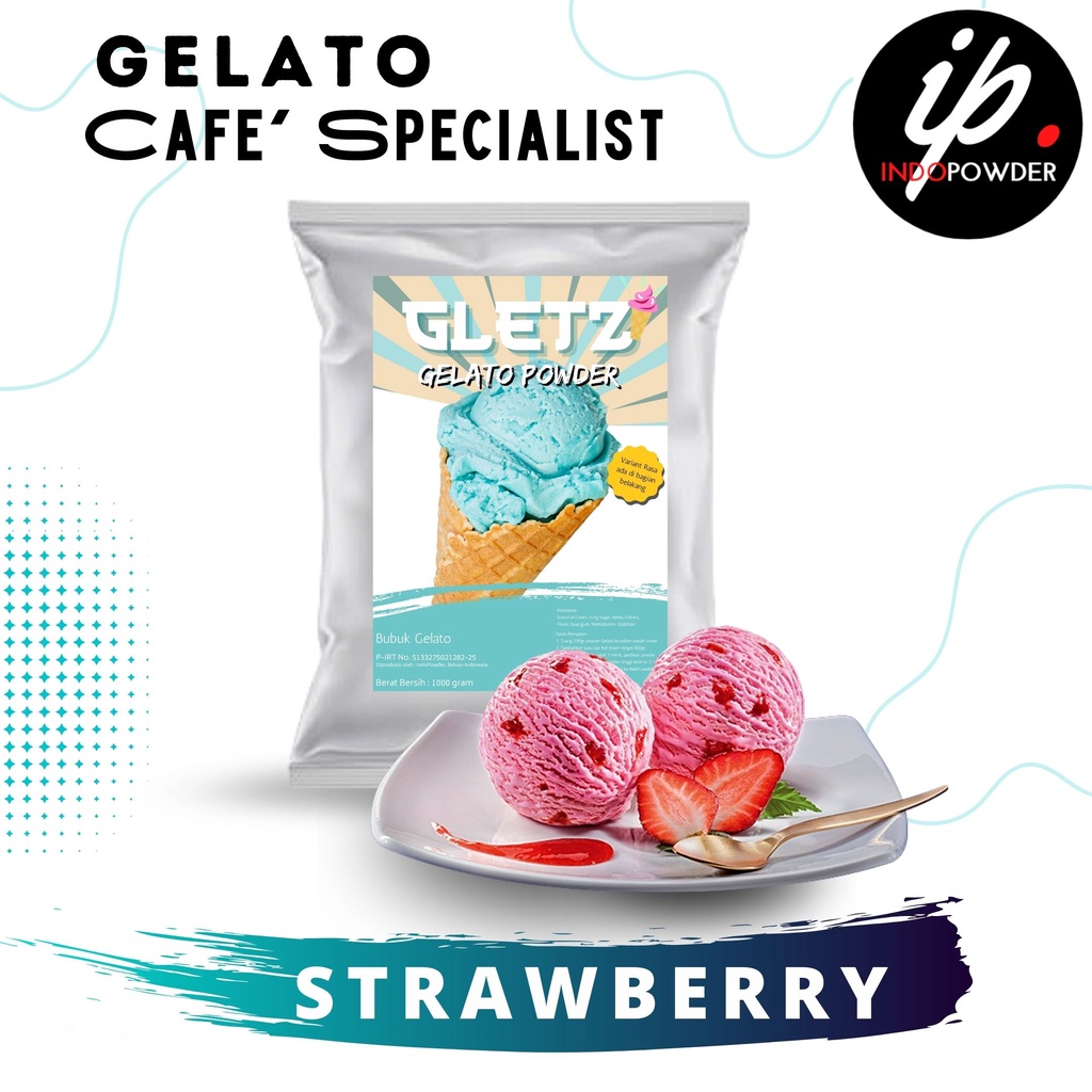 

IP Bogor - Bubuk ICE CREAM GELATO STRAWBERRY 1Kg Untuk Cafe, Waralaba dan Resto