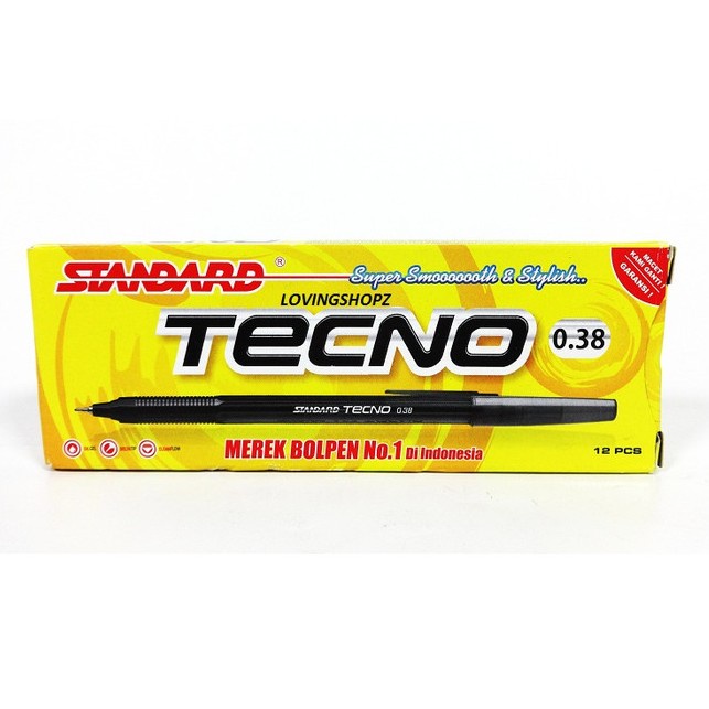 

Pulpen Standard Tecno Stationery Dengan Delta Tip Size 0.38 Mm Biru Hitam Alat Kantor Sekolah Tinta